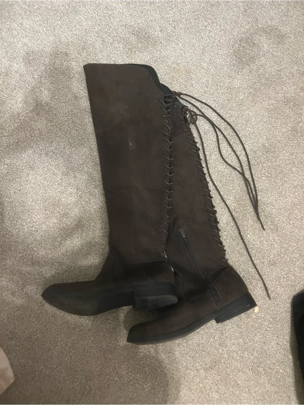 Source Unknown Black Over-the-Knee Lace-Up Boots